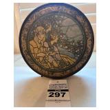 Antique Tin - Young Flower Girl With Content