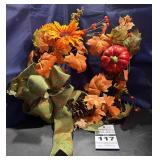 Fall Wreath with Green Bow