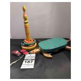 2 - Toy Cars, Wooden Turtle, Stacking Tower Towse