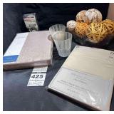 Bathroom items, Shower Curtain & Hooks, Candles