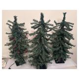 3 - Lighted Christmas Trees