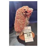 Hat - Antique Pink Silk Ribbon & White Lace Boudoir Bonnet