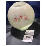 Globe - Fenton Custard Glass Lamp Shade - "Rose"