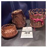3 - Smaller Woven Baskets