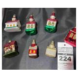 Vintage Christmas Ornaments (7) Glass Churches