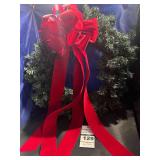 Green Xmas Wreath with Red Bow