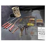 Vintage / Antique curling Irons, Hair Combs, Rollers