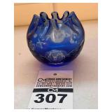 Vintage Bohemian Glass Rose Bowl