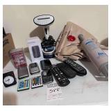 4 - Cell Phones, Travel Clock, Portable Speaker, Handheld Steamer, Air Mattress & Pump, Cassette Tapes