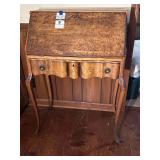 Antique Drop Front Secretary Desk with key - "Birdeye Maple"