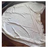 Vintage Cream Chenille Bed Spread  (Shows Wear)