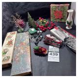 Antique Christmas Boxes, Christmas Ornaments, Cake Servier, Wooden Trees