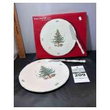 "Happy Holidays" Nikco Japan in Box - Cheese Plate with knife