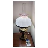 Vintage Aladdin Lincoln Drape Glass Oil Lamp - Electric