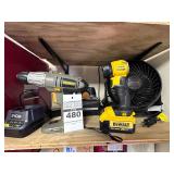 Drill, Fan, Dewalt Light