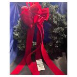 Green Xmas Wreath with Red Bow