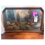 Picture - Antique - "English Garden" by R. Atkinson