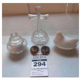 Cross, Glass Trinket Jar, Chicken on a Nest