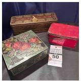 3 - Tin Boxes with lids