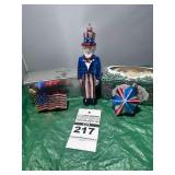 Christmas Old World Ornaments - Red, White & Blue (3)