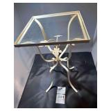 White Metal Glass Table