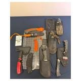 Assorted Knives, Hatchets, and Saws