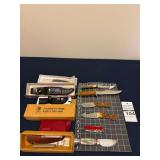 Assorted Hunting and Utility Knives including Browning, Victorinox and Hunter Models