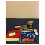 Assortment of Pocket and Hunting Knives- Schrade, Case, and Swiss Army