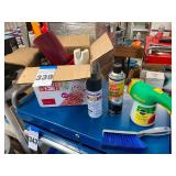 Lot of Household and Automotive Cleaners, Sprays, and Tools