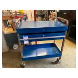 Blue Rolling Tool Cart with Drawer