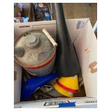 Metal Oil Can with Funnels and Automotive Tools