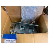 Box Lot of Metal Brackets, Bolts, and Hardware