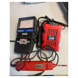 CarQuest Dwell-Tach Tester, EverStart 120W Inverter, and Snap-on Continuity Tester