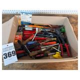 Assorted Tool Lot including Screwdrivers, Rivet Tool, Utility Blades, and More