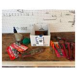 Mixed Lot of Hand Tools, Battery Terminals, and More