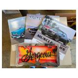 Lot of Vintage Car Calendars and Custom License Plate Frame