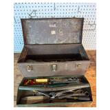 Metal Toolbox with Assorted Tools