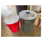 Firehouse Subs Pickle Bucket & Metal Trash Can