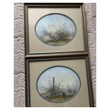 2 Framed Burton Dye Prints 14x16