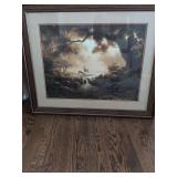 Deer at Stream Print 33 x 27