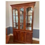 Lighted China Cabinet with Glass Shelves and Mirrored Back 46”x17”x 80”