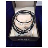 Pearl Earrings, Cross Stick Pin and Rope Necklace