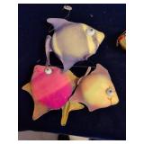 Fish Mobile and 3 Christmas Ornaments