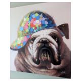 31.5 x 31.5 Dog Oil Painting  Canvas that has been Hand-Embellished with Textured Brush Strokes.