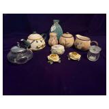Teapot, Sugar, Creamer, Salt Shaker, Jam Jar, Trinket Boxes and Candle Holders