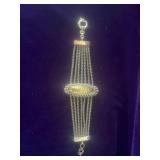 John Hardy Sterling Silver and Gold Bracelet with a Hammered Gold Oval Clasp