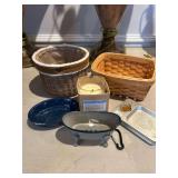 Woven Baskets ,Soap Dishes and Candle