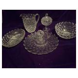 Anchor Hocking - Pitcher, Covered Dish, Divided Bowl, 8.5” Bowl and Serving Tray with Handle