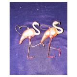 2 Flamingo Ornaments