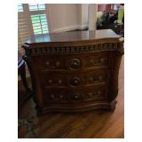 Traditional-Style Wood Dresser with Carved Details and Three Drawers